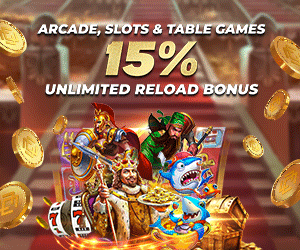 Arcade, Slots & Table Games 15% Unlimited Reload Bonus